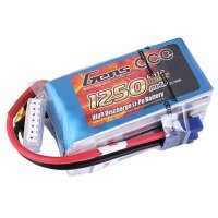 Gens ace 1250mAh 22.2V 60C 6S1P Lipo Battery Pack