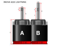 Xnova 3220 Lightning 950KV  für RAW 420 Competition m. Welle A