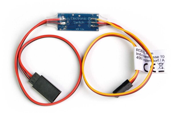 Electronic switch 2A 4.8-7.4V Graupner/Uni connector system 