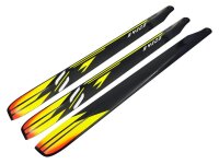 SAB Hauptrotorblätter 3-Blatt 420mm - yellow/orange