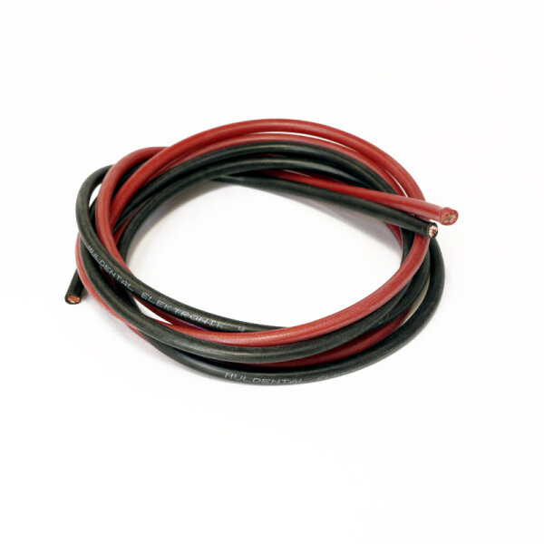 Silikonkabel 6qmm, je 1m  rot und 1m  schwarz