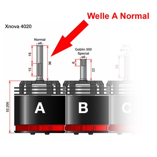 Welle Typ A NORMAL / L=36mm / D= 6mm